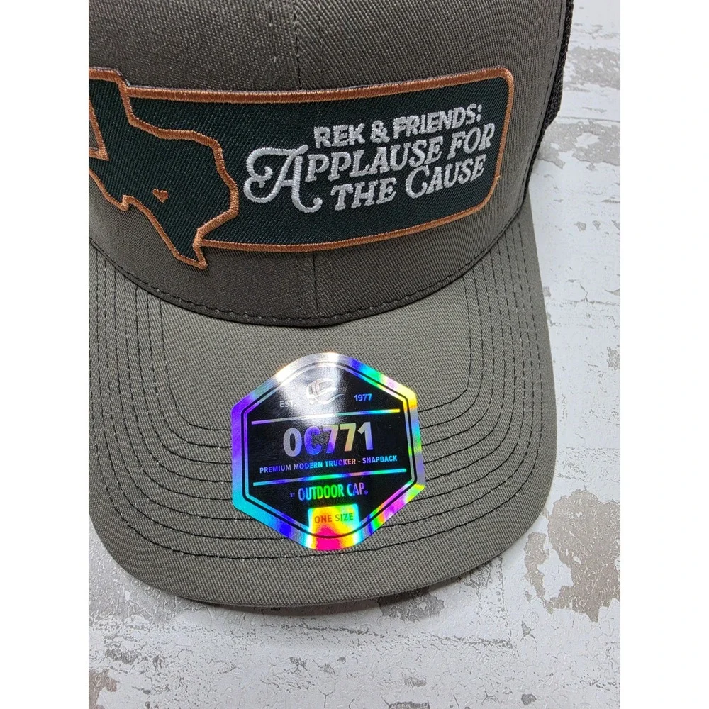 Outdoor Cap OC771 Texas REK & Friends Applause for the Cause Trucker Hat Gray